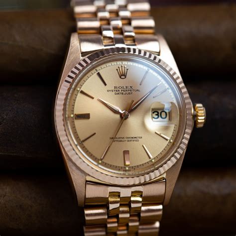 rolex rose gold datejust 1601